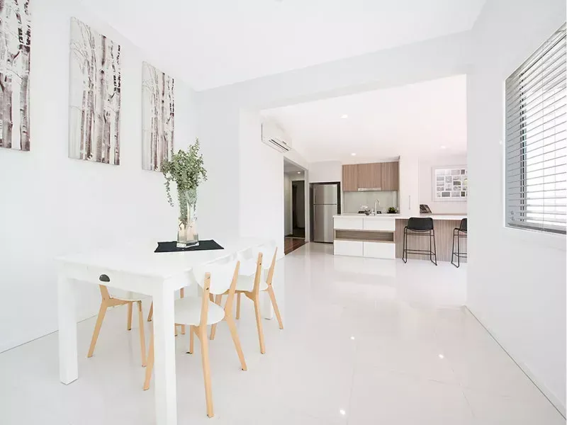 Gloss Tiles in kitchen flooring