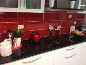 kitchen splashback red tiles